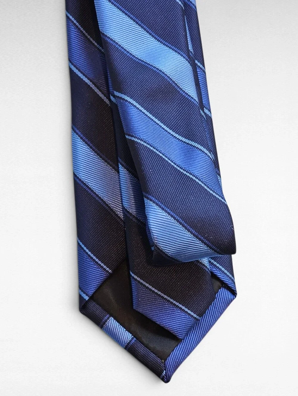 JF J. Ferrar Necktie with Tie Clip Narrow Blue and Black